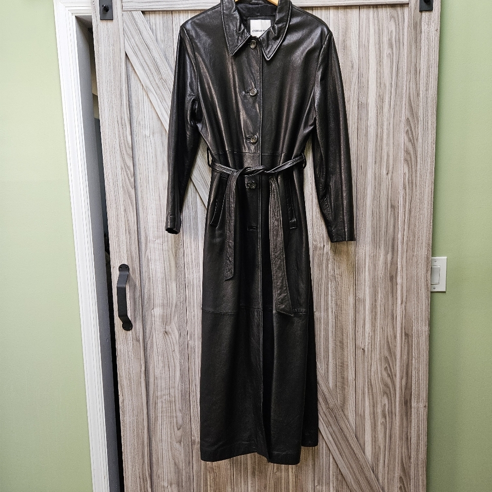 Andrew Marc Trench Leather Coat - Picture 5 of 16